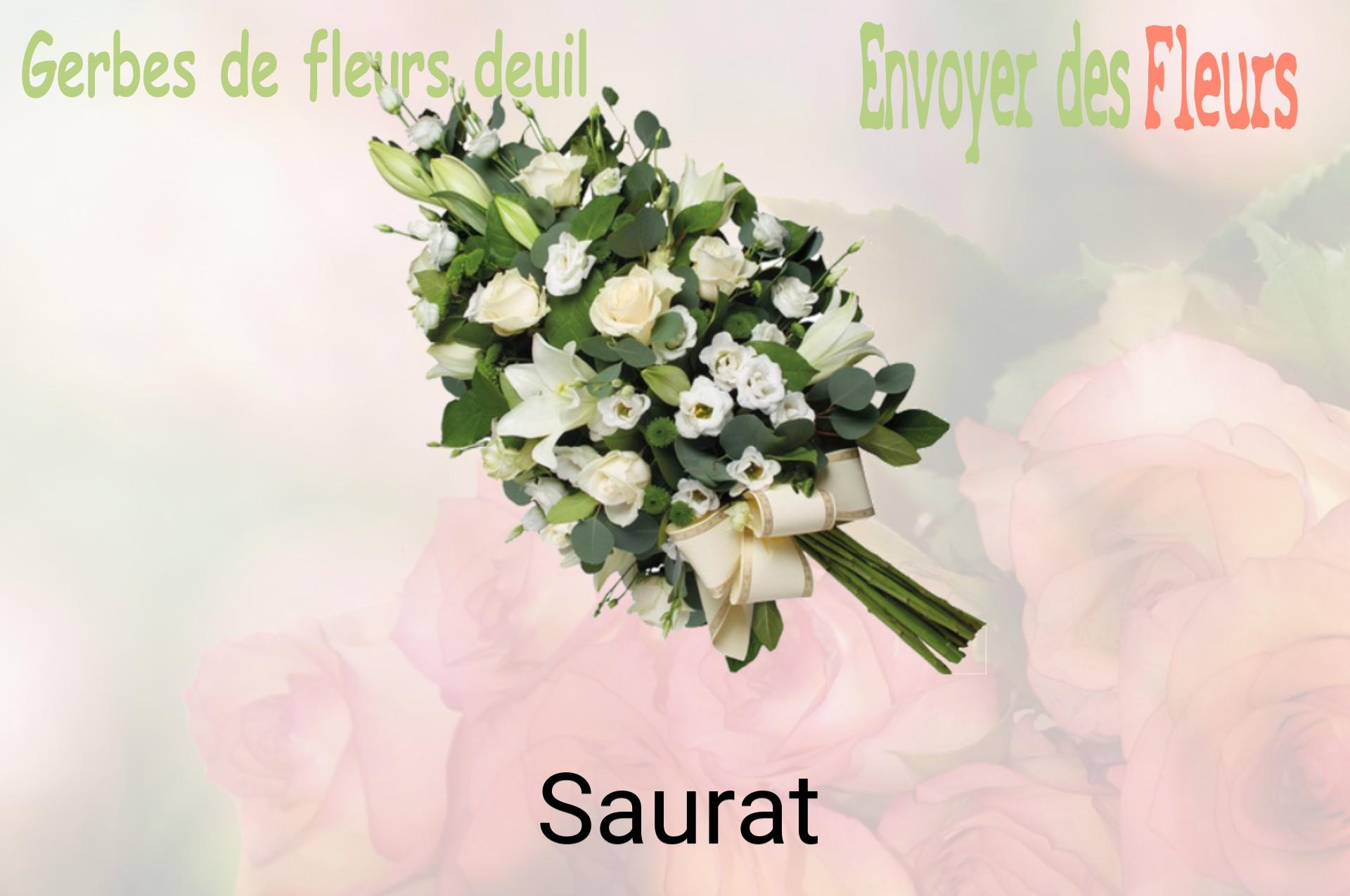 Gerbe de fleurs de deuil livrée à Saurat